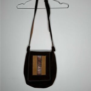 Leather Crossbody Artisan Leather Suede Llama Brown  Puro Cuero Bag